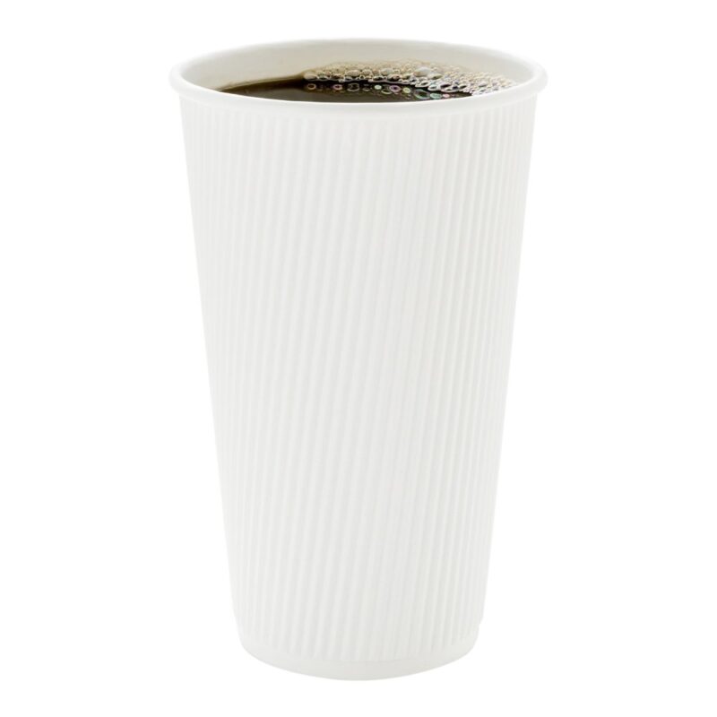 20oz Ripple Wall White Coffee Cup