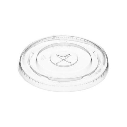 PET Cup Flat Lid with X-Hole Clear